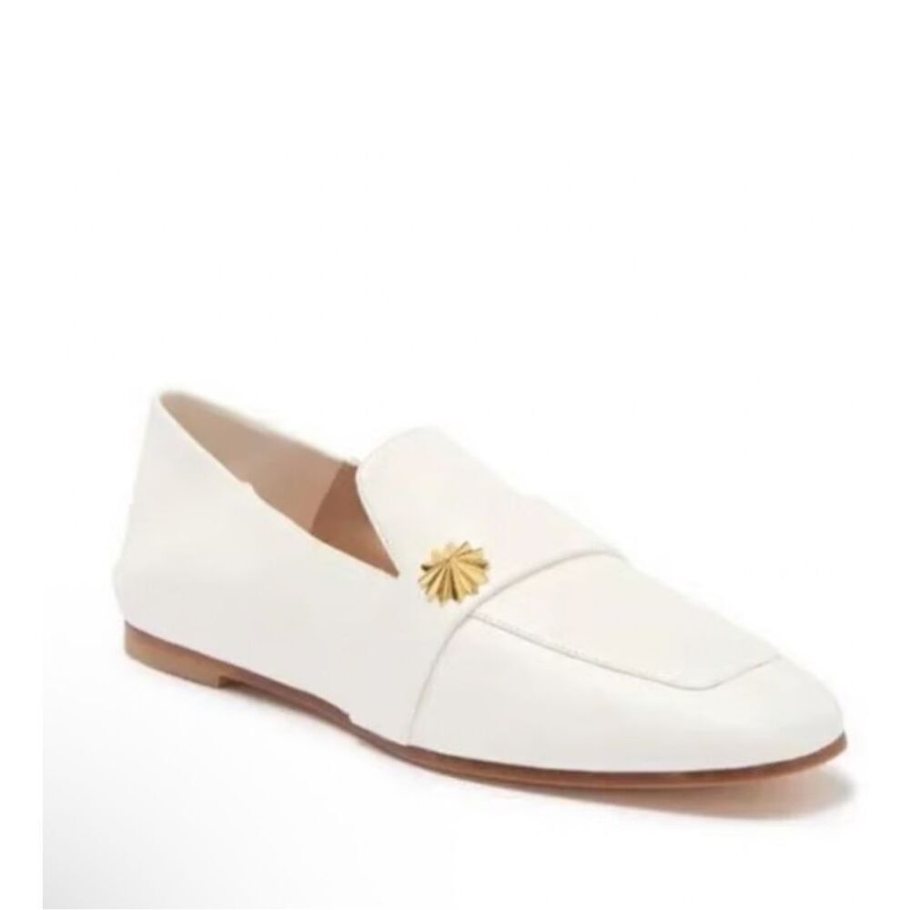 Stuart Weitzman Wylie Star Leather Loafers Size 10.5 White $395.00